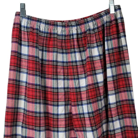 Victoria's Secret Flannel Pajama Set Red Plaid Large Cotton Button Long Pant VTG - Picture 8 of 13